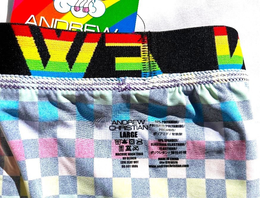Andrew Christian Pride Checker Brief - 91780 - Small, Medium & Large