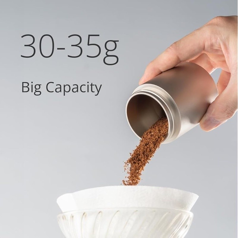 Portable Coffee Grinder Foldable Handle Conical Burr Easy Clean Adjustment New