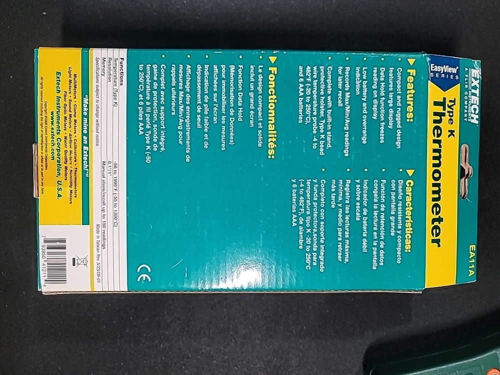 Used EXTECH EA11A Thermocouple Thermometer,1 Input,Type K. Tested