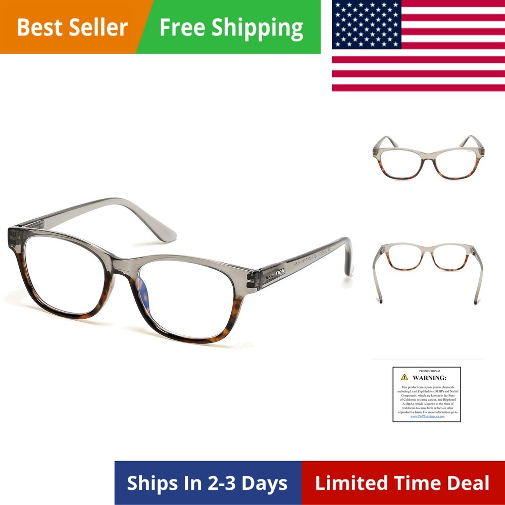REACTION Cat Eye Blue Light Blocking Eyewear Frames, Black, 52mm