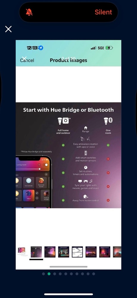 Philips Hue Bluetooth Gradient Ambiance Smart Lightstrip 2m/6ft Base Kit with...