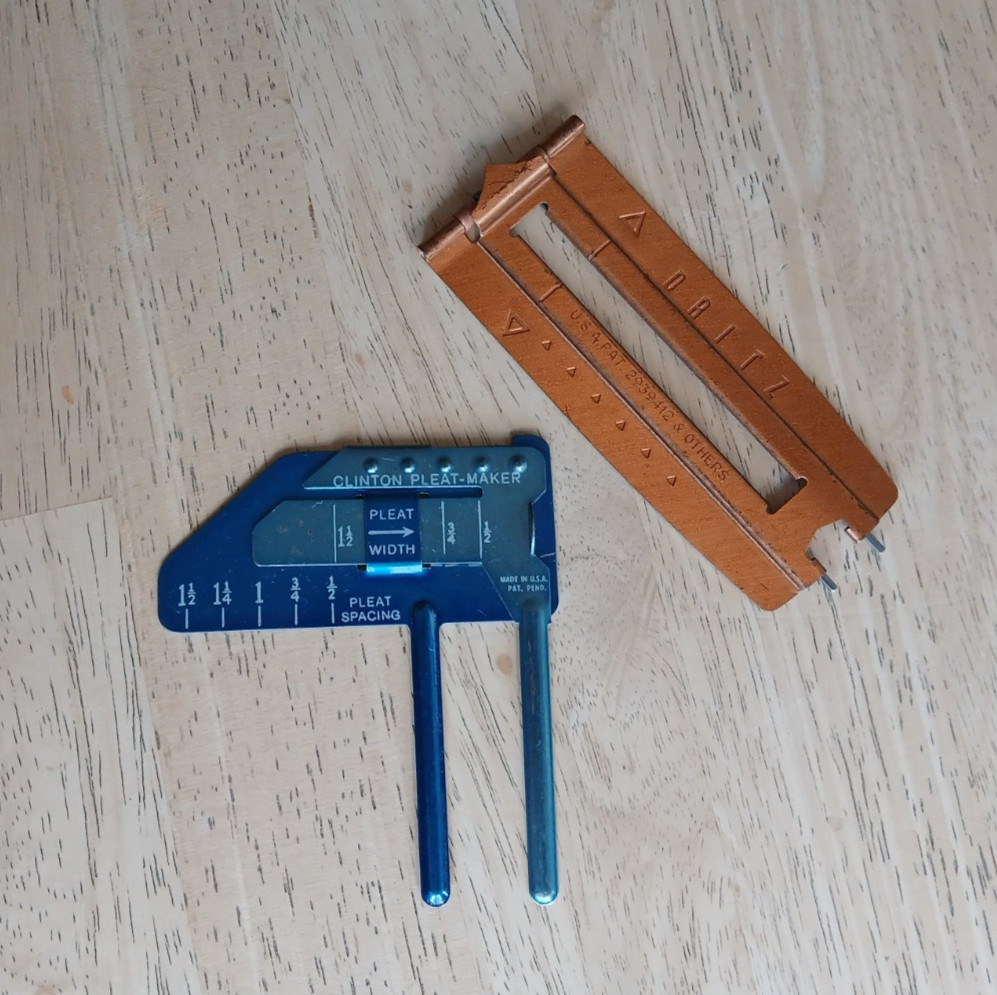 Vintage Clinton Pleat-Maker & Dritz Bound Buttonhole Maker Sewing Attachments