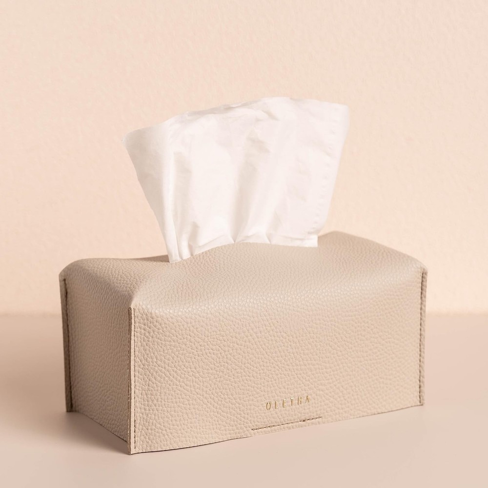 Aesthetic Rectangle Tissue Box Cover, High Flat Box Tissues Holder Rectangula...
