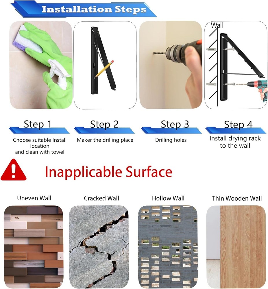 Wall Mounted Drying Racks, Retractable and Folding Racks