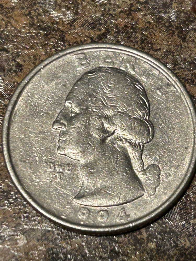 1994 Washington Quarter STRIKE THROUGH GREASE ERROR Missing Letters