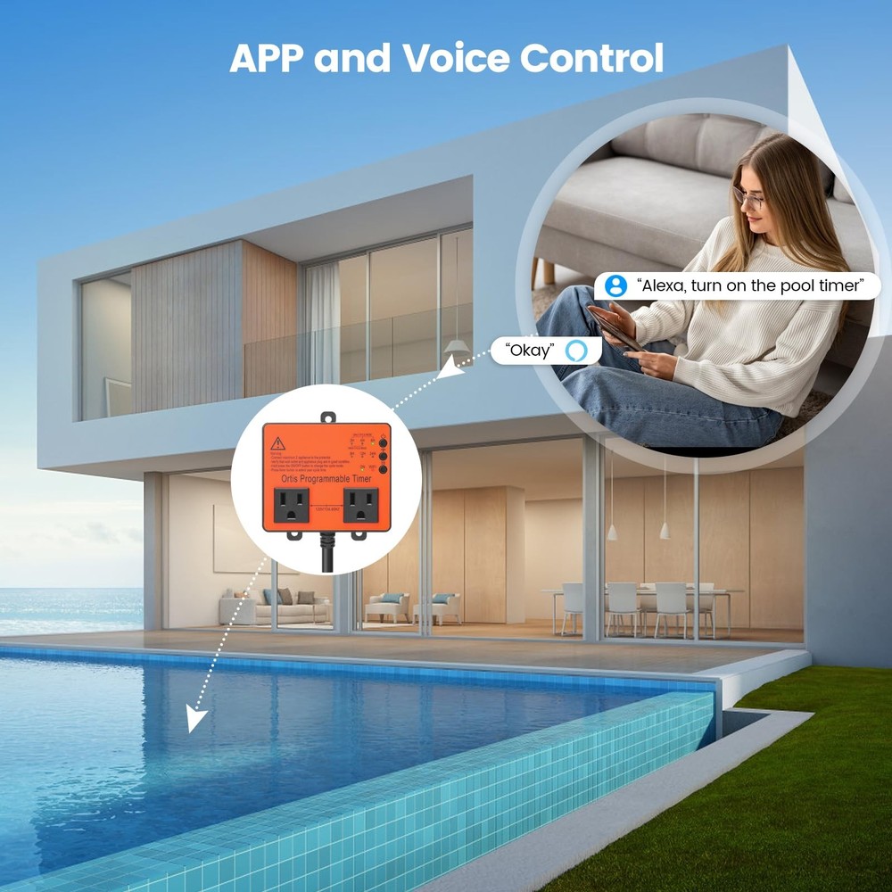 WiFi Above Ground Pool Timer Switch, Ortis Smart with Orange