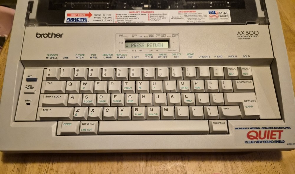 Brother AX-500 Portable Electric Typewriter for Word Processing
