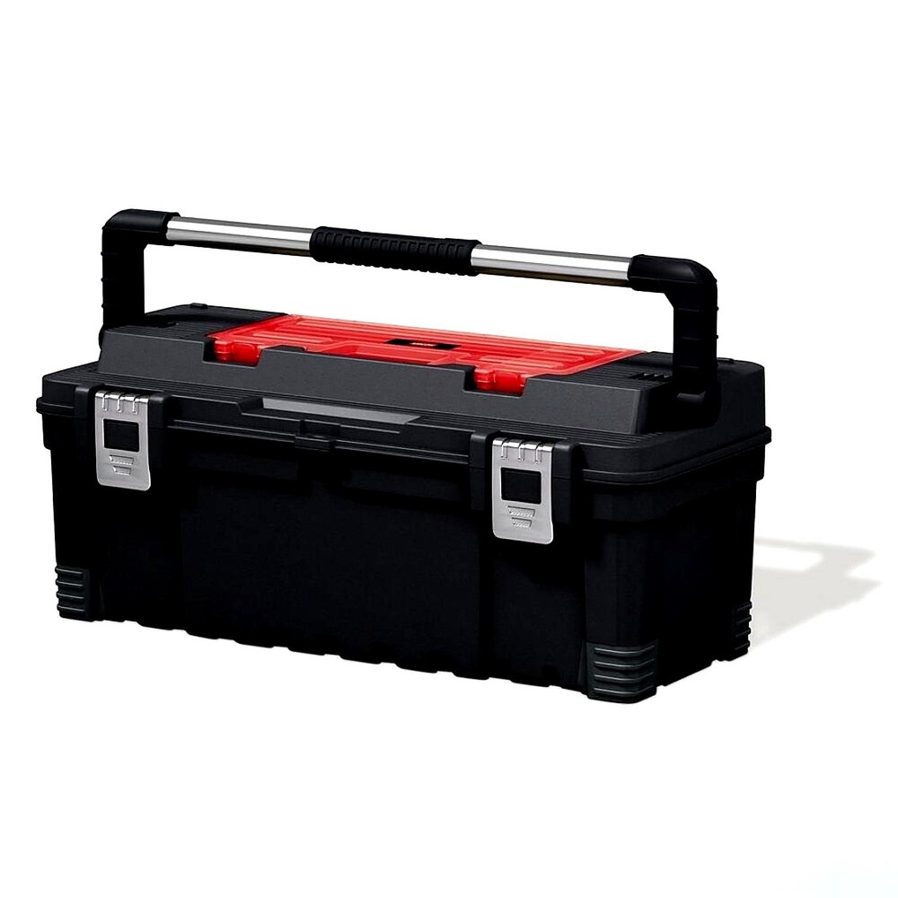26" Tool Box Portable Organizer Storage Case Heavy Duty Lockable Toolbox