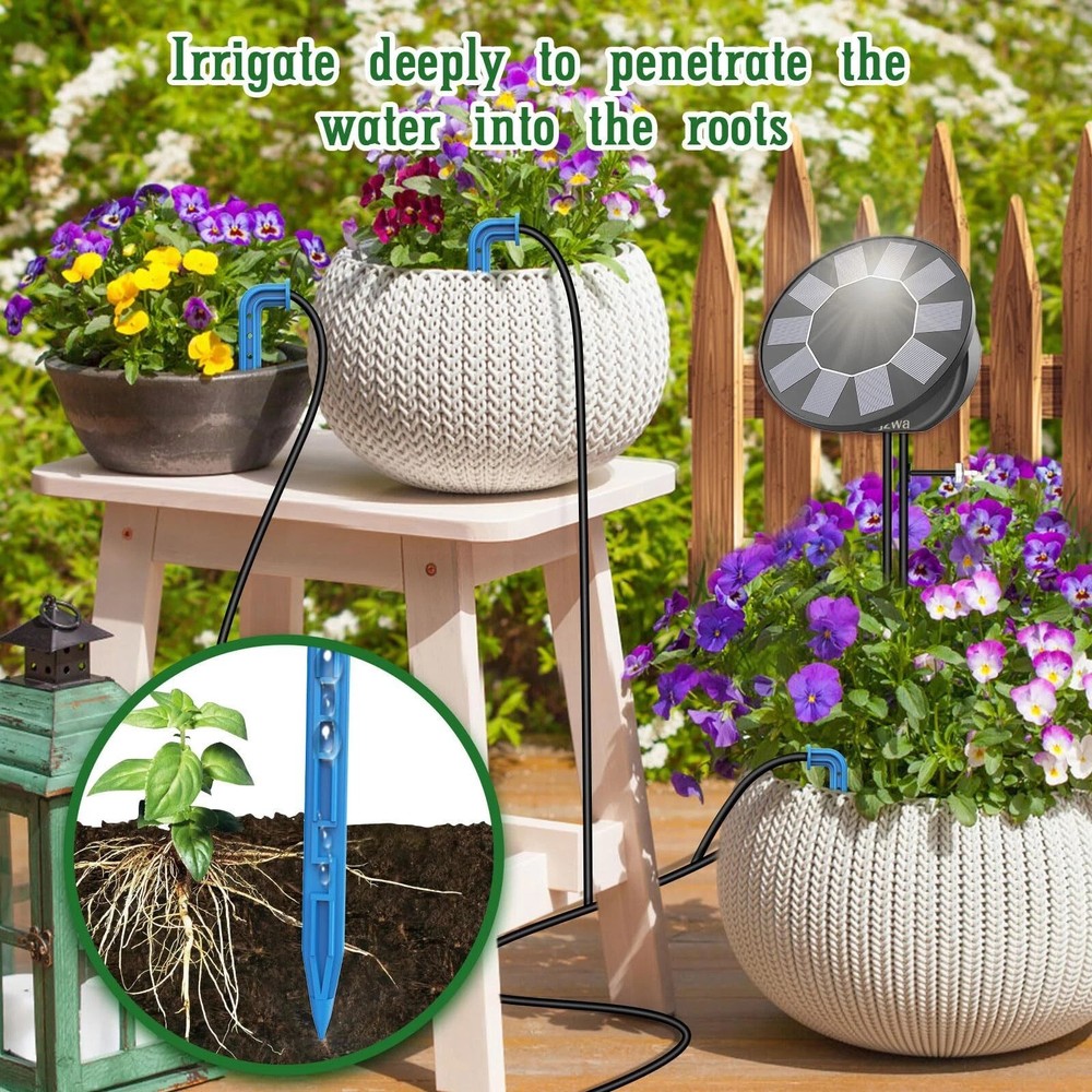 Solar Drip Irrigation System Kit,DIY Irrigation System for Garden Yard Automatic