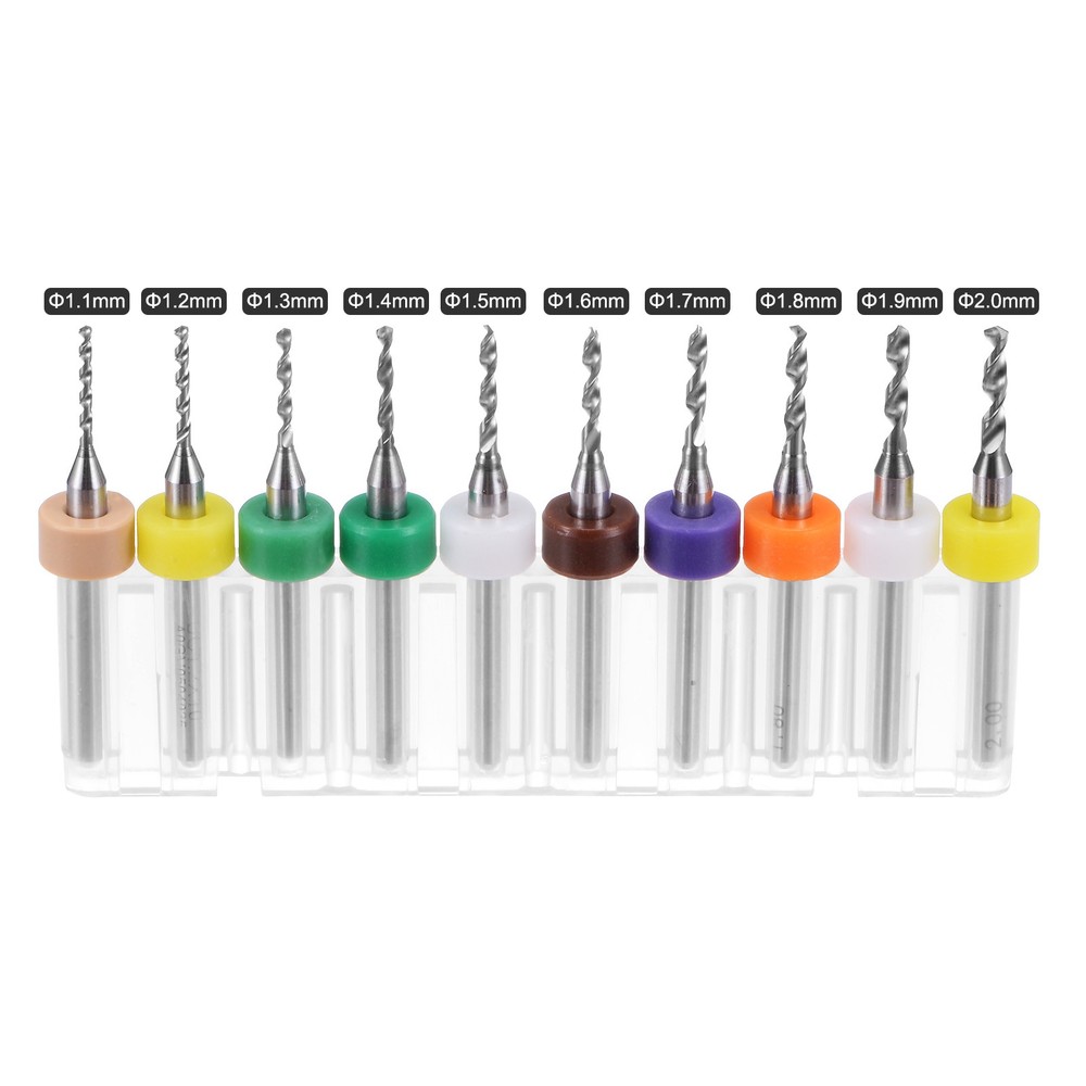 20Pcs 1.1-2.0mm Carbide CNC Engraving Circuit Board Micro PCB Drill Bits