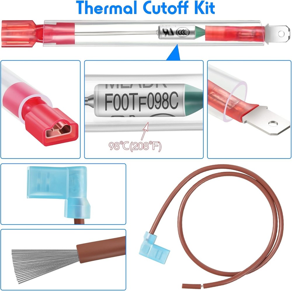 Dreyoo RV Water Heater Thermal Cutoff with ECO Thermostat Assembly Kit, Black
