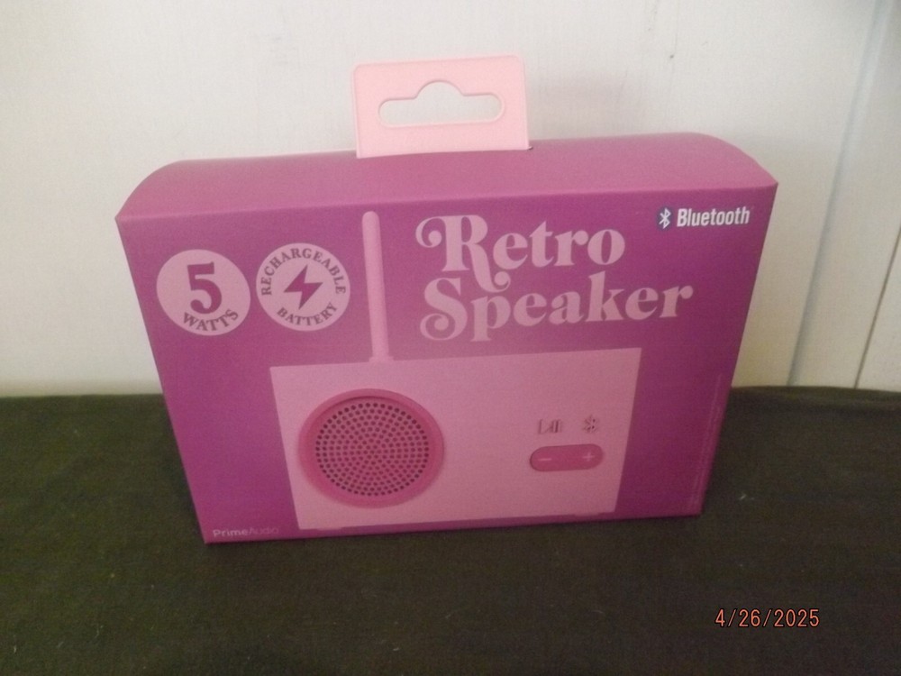Pink Retro Bluetooth Speaker NEW
