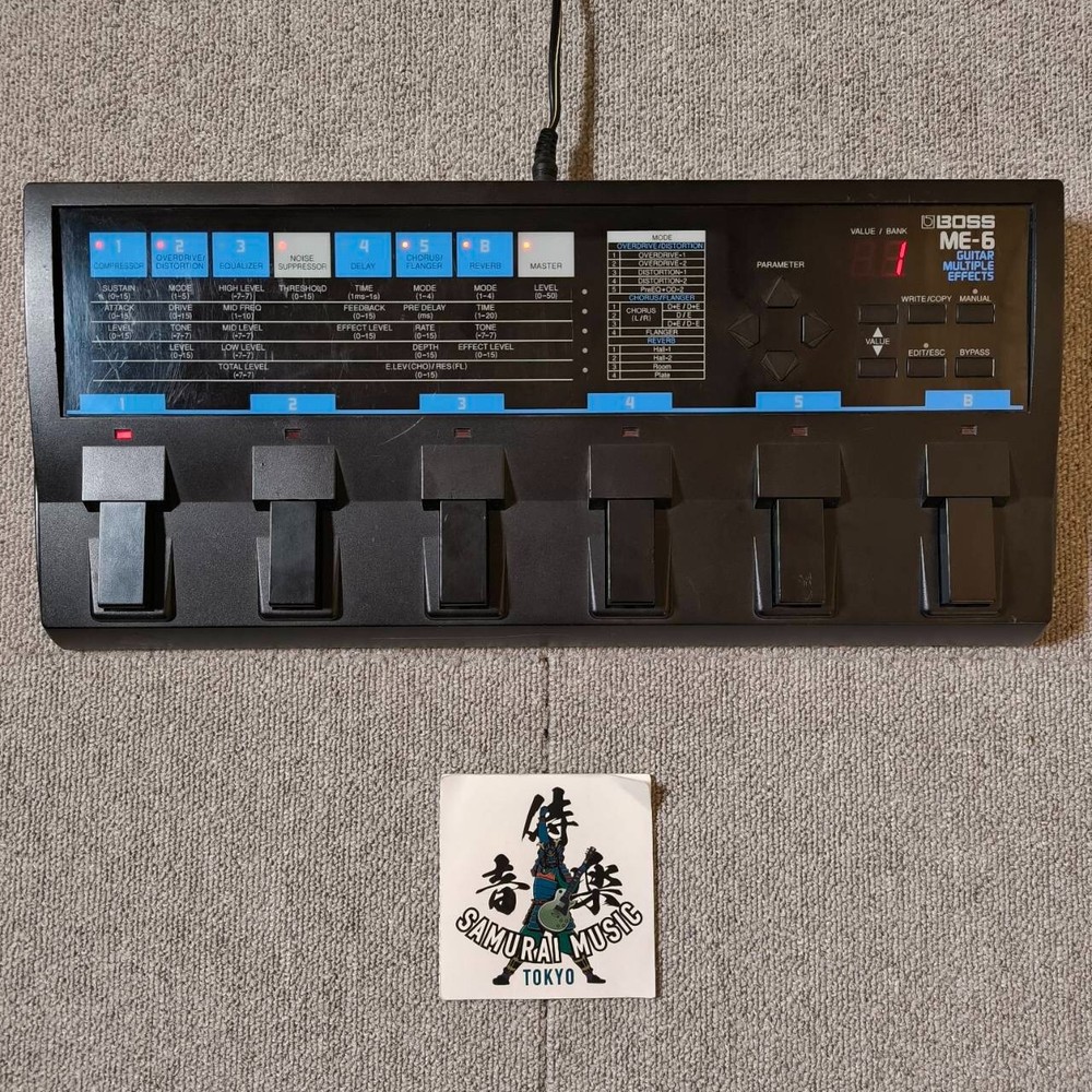 BOSS ME-6 Guitar Multiple Effects Distortion Chorus Effects Unit W/AC Adapter