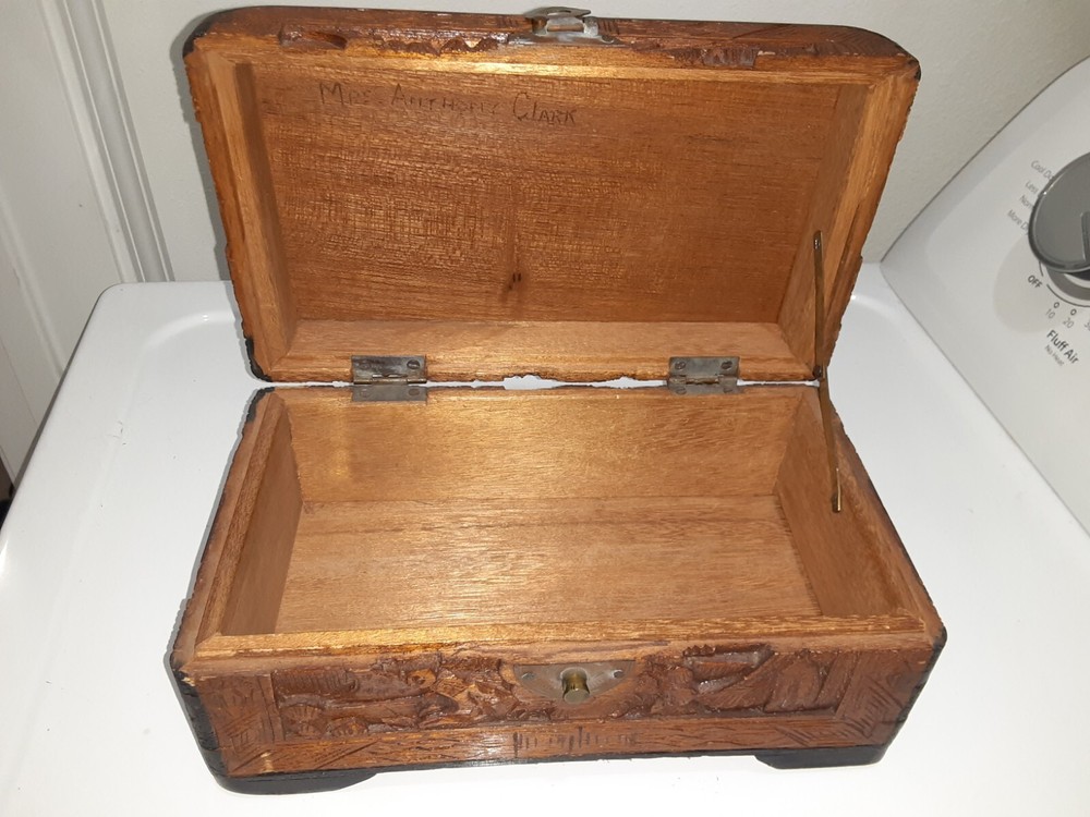 Vintage Small Hand Carved Chest