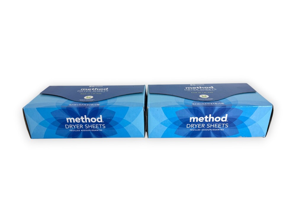 Method Dryer Sheets - Fresh Air - 80 Count (2 Boxes)