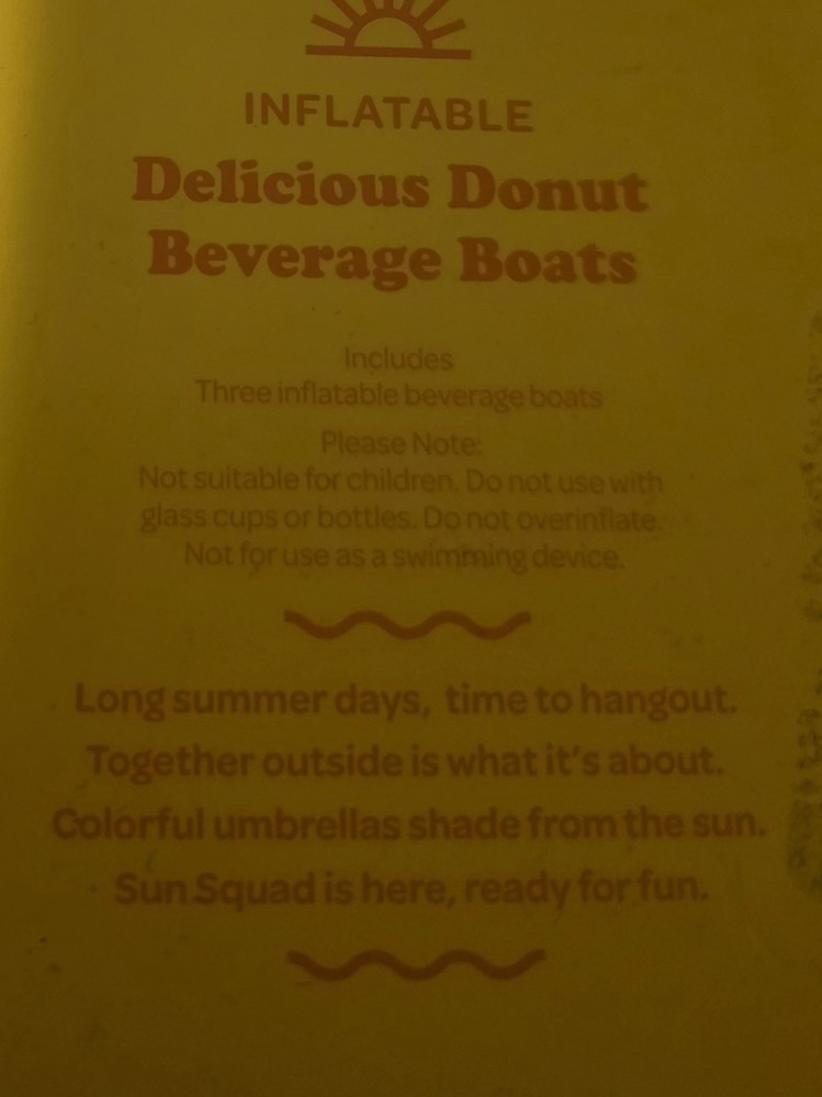Sun Squad Donut Beverage Floats 3 Pack Inflatable Pool Drink Holders