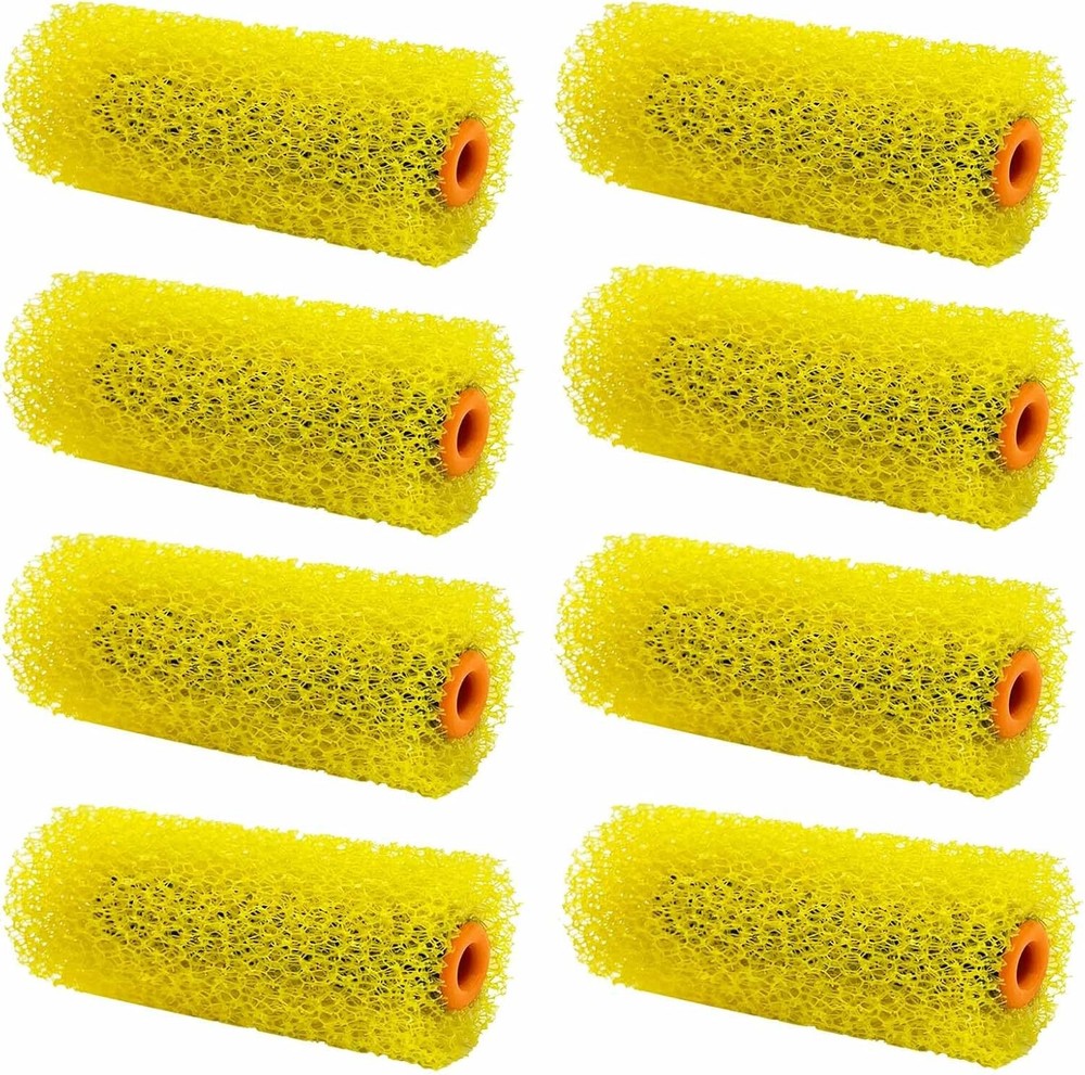 8 Pcs Textured Paint Roller Covers, 4 inch Large Foam 4",8pcsLARGE