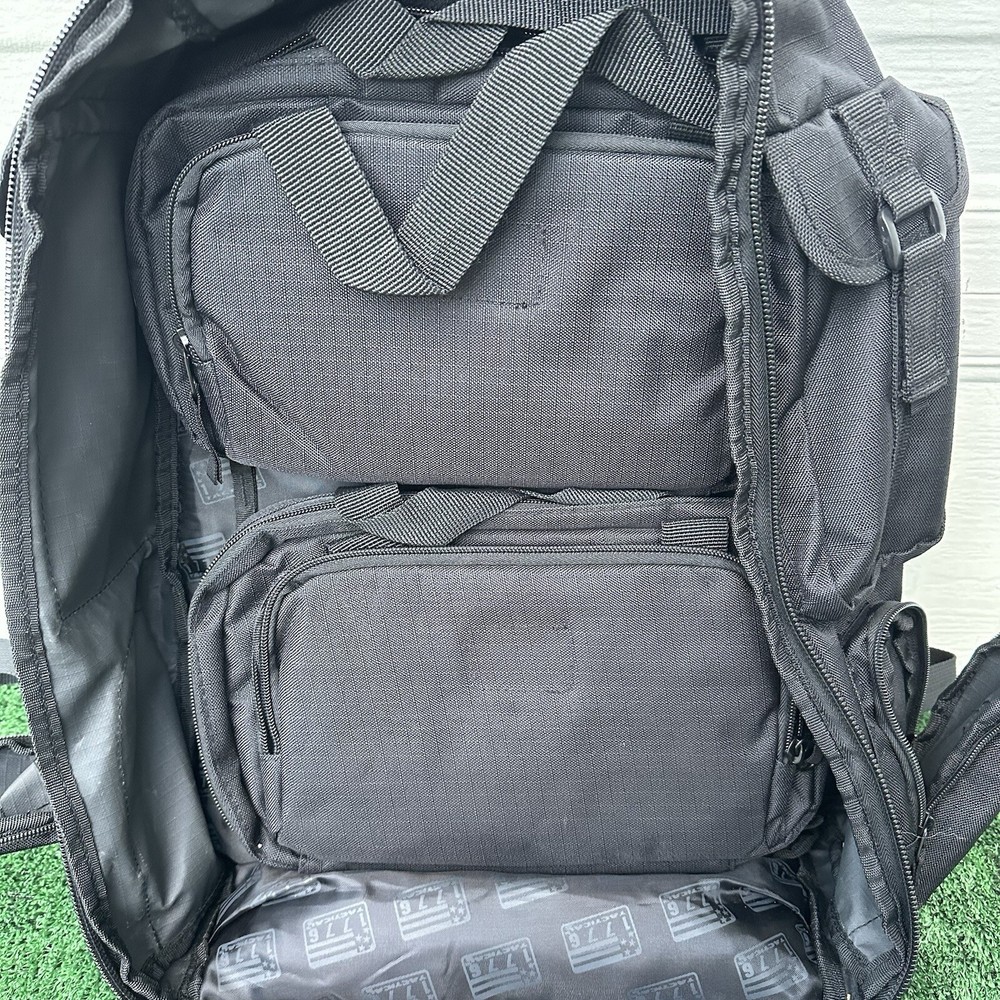 1776 SECOND AMENDMENT RANGEPACK Heavy Duty Black Tactical Backpack Outdoor Bag