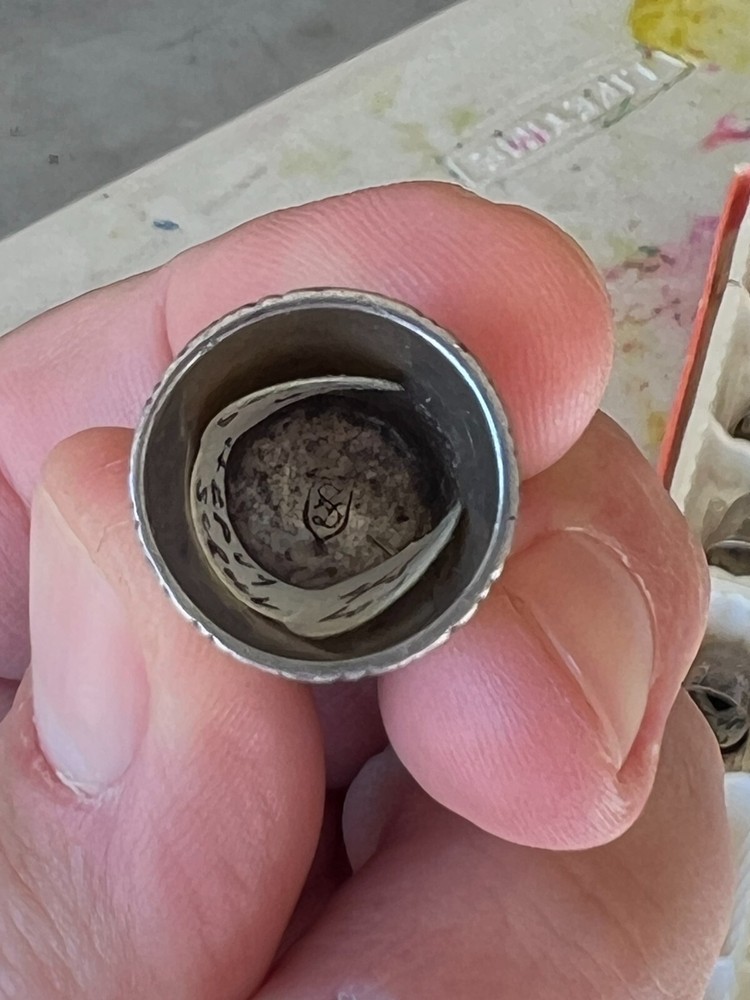 Antique Sterling Simons Heavy Scroll Thimble