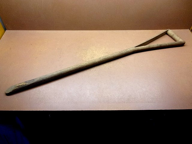 Primitive Hand Made Split Wooden Tool Handle 38" Long for Re-Purpose Cane Dibble