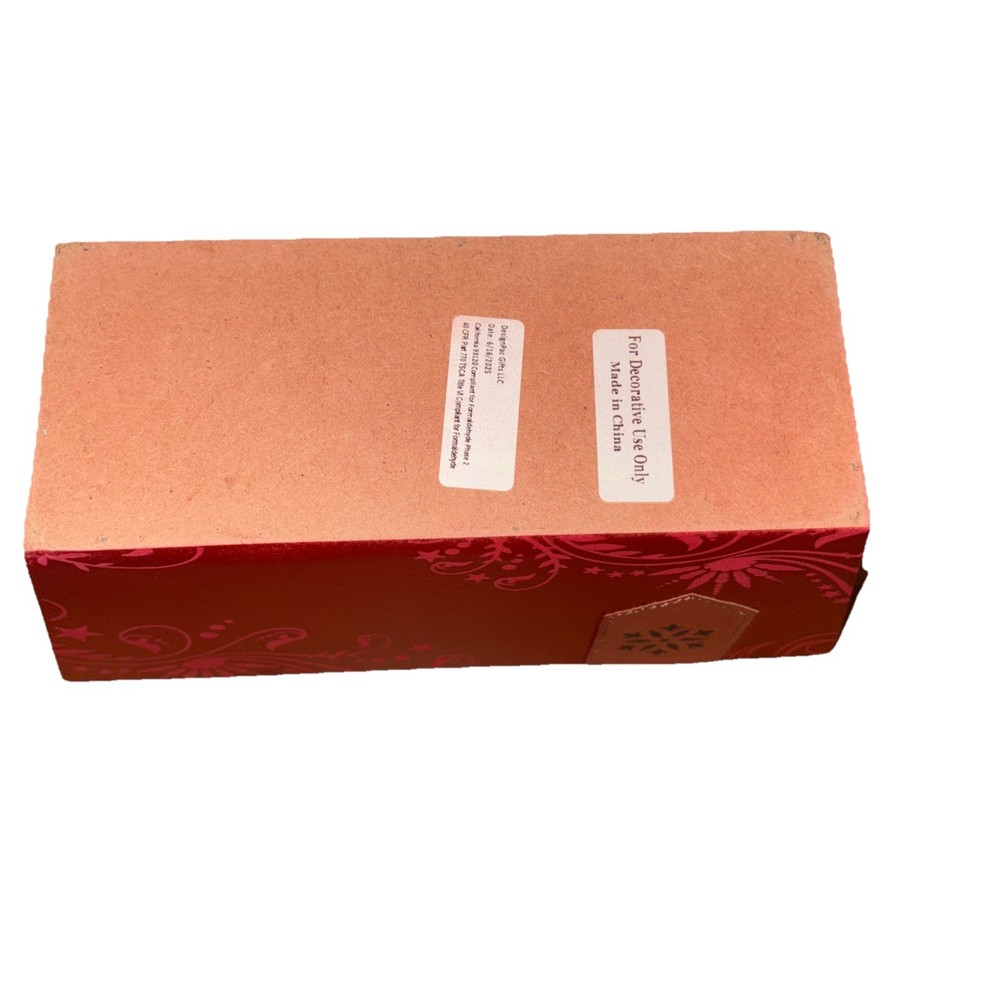 Wooden Rectangular Red Christmas Tray Box Planter 12” X 5” X 5”