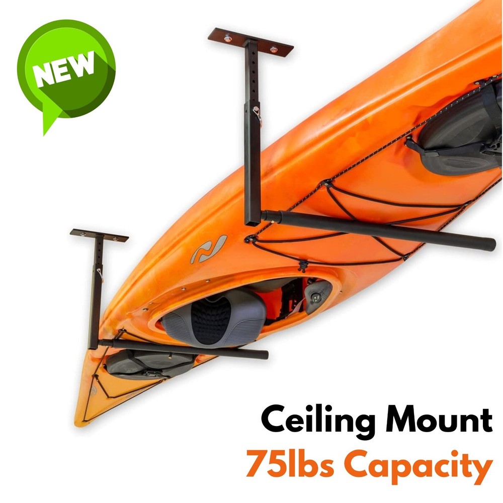 75lbs Single Kayak Ceiling Rack Surfboard Storage Overhead Garage Hanging System