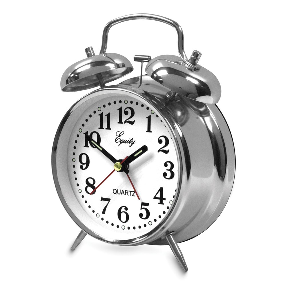 Silver-tone Analog Quartz Alarm Clock