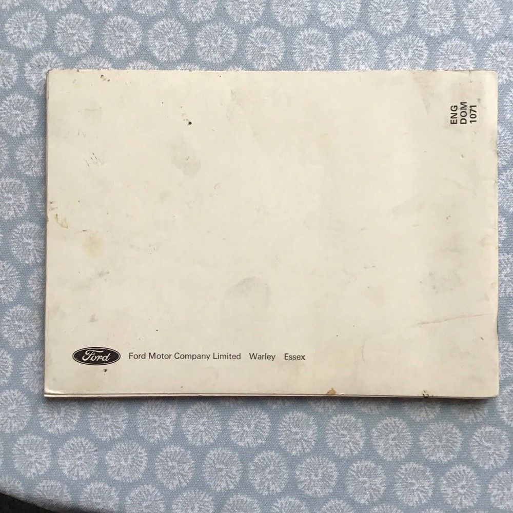 ford cortina Owners Handbook