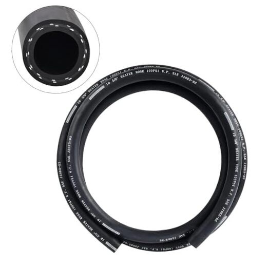 5/8" Heater Hose Coolant Radiator Straight 100PSI SAE 20R3 5FT Black 5/8 Inch