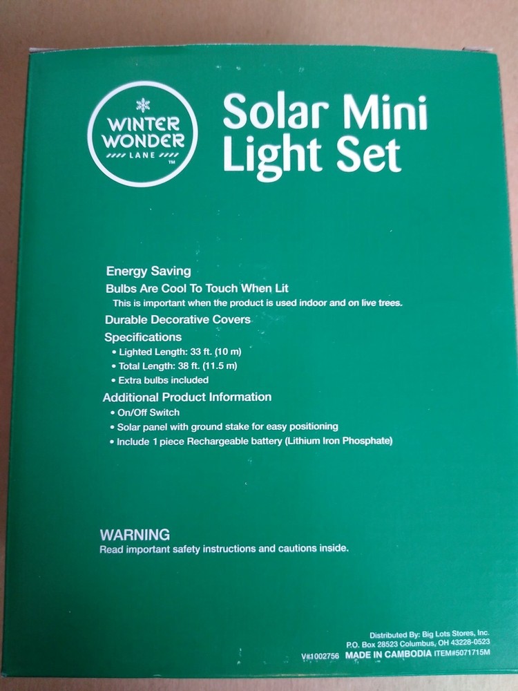 100 Solar Mini Ligh Set Multicolored Lights Green Wire