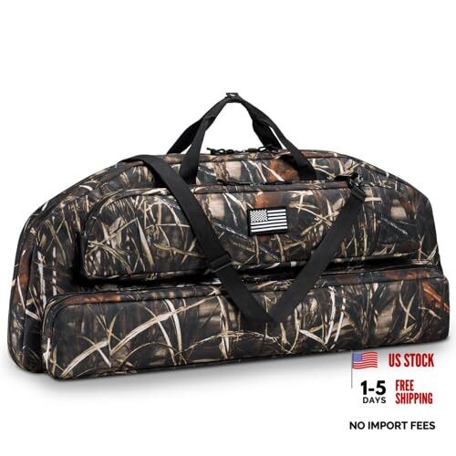 37" Compound Bow Case, Bow Bag Soft Bow Case Compact Arrow Case, Camo