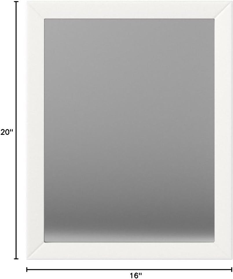 Rectangular Wall Mount Mirror 16" X 20", Standard Trim, White