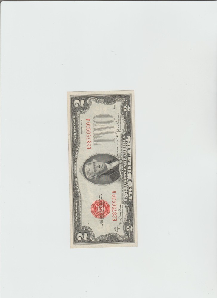 (WOW) Check it out-1928-G $2 Red Seal Note in lightly circulated condition.