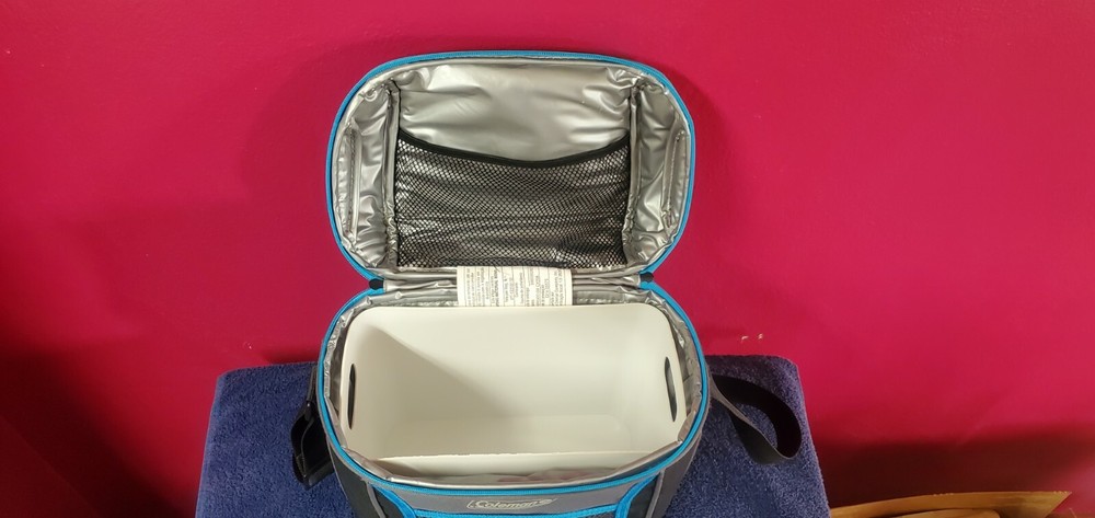 Coleman soft cooler (blue and black)