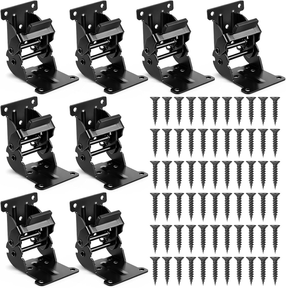 8 Pack Locking Hinge for Folding Table Brackets with Screws, Heavy Duty Folding