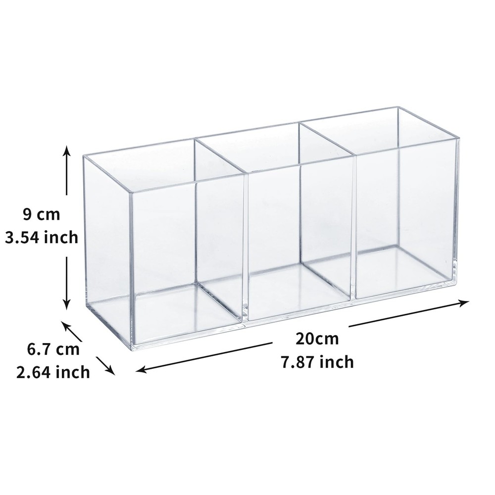 Clear Acrylic Silverware & Pen Organizer Caddy, Transparent Plastic Silverwar...