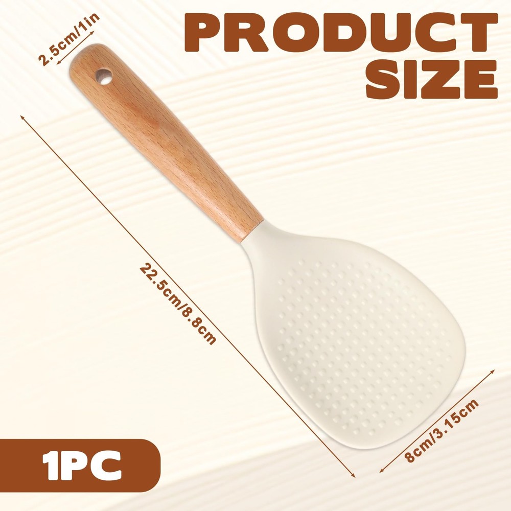 White Standing Silicone Rice Spoon Paddle, Non-stick one size,