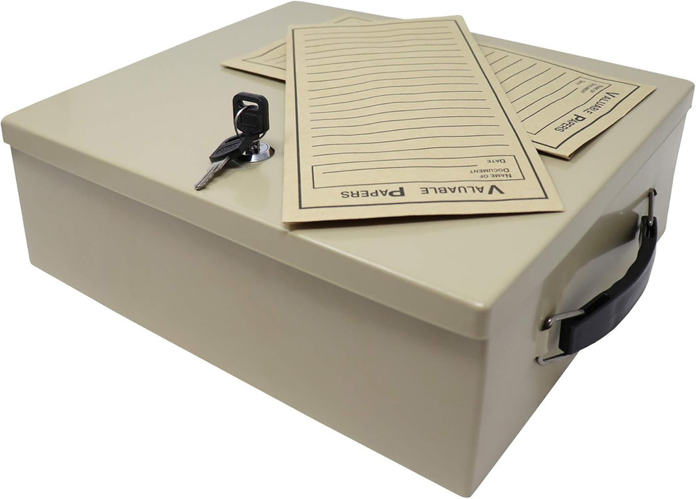 Fire Retardant Security Box with Keyed Lock Heat Resistant Safe