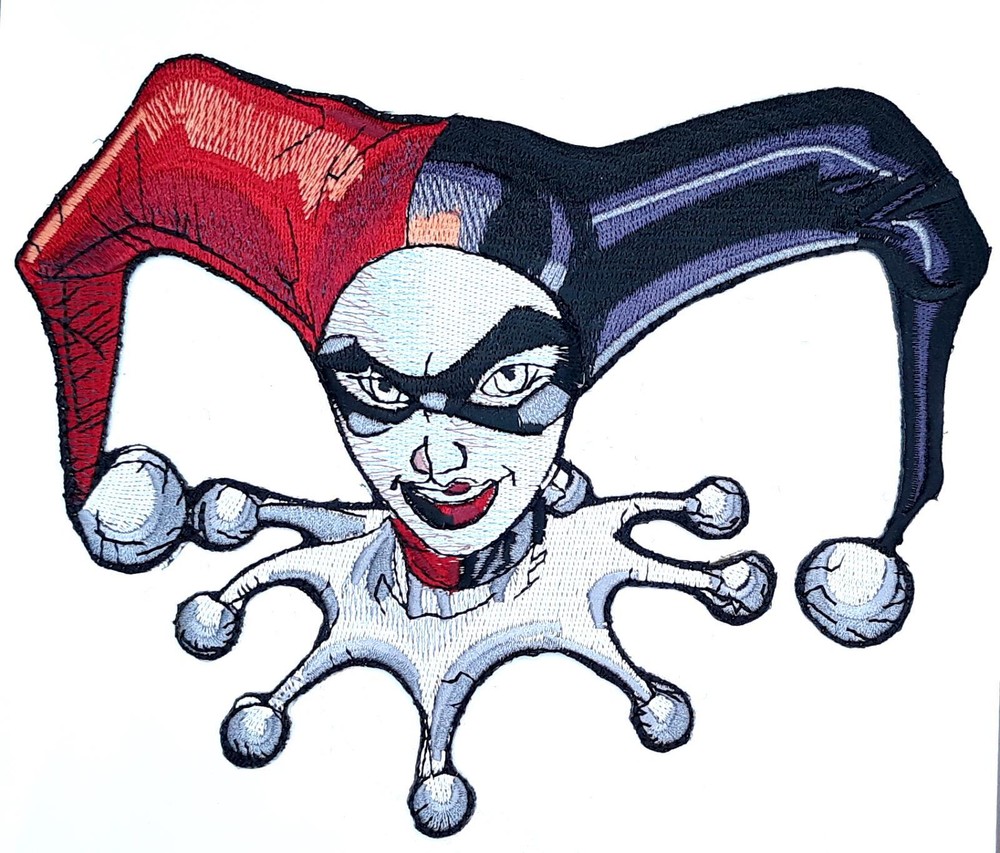 Harley Quinn Embroidered Back Patch Iron On 7" X 5 1/2"