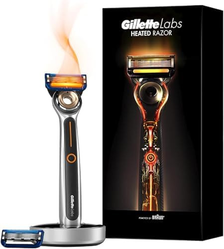 Gillette Labs Heated Razor - Handle/ 2 Blades/ Holder/ Charging Dock Set New