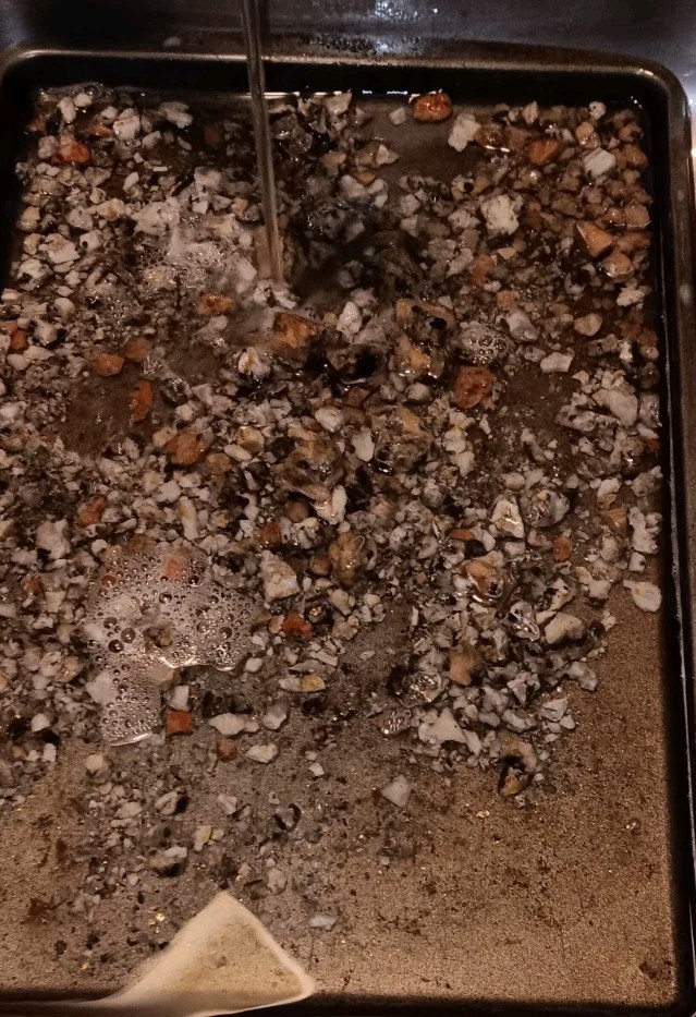 Unprocessed Ore- Gold,silver,platinum even coal have been pulled from this vein.