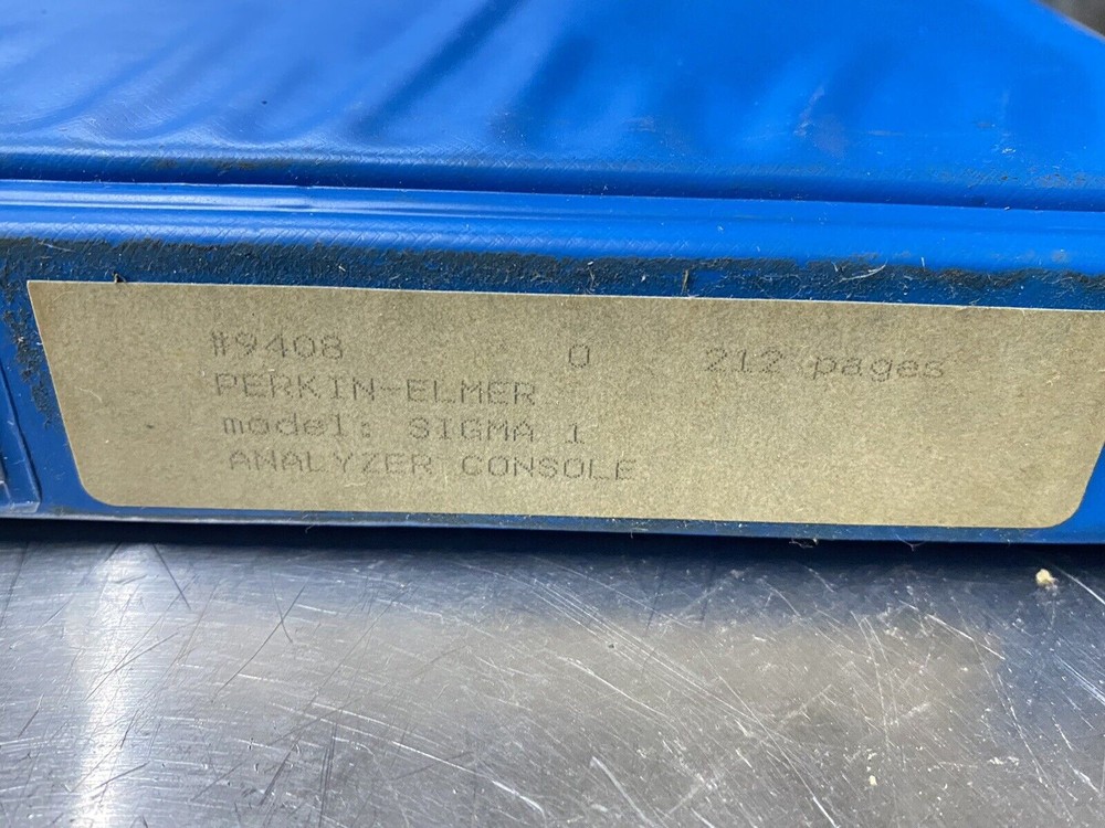 Perkin Elmer Sigma 1 Analyzer Console - Users Guide / Instructions Manual