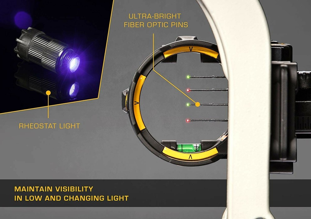 Trophy Ridge React H4 4-Pin Bow Sight - Right Hand or Left Hand