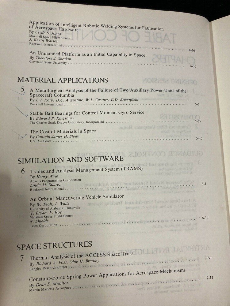 1985 SPACE TECH CONFERENCE PROCEEDINGS, ANAHEIM, CALIFORNIA