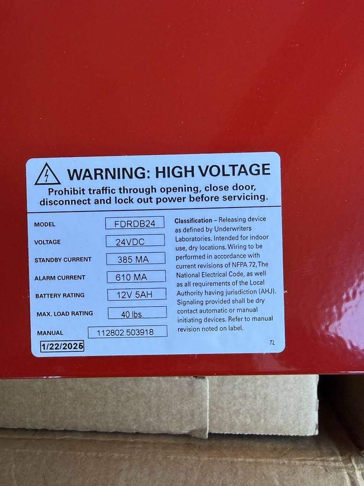 Genie Fire Door Release Control Panel FDRDB24