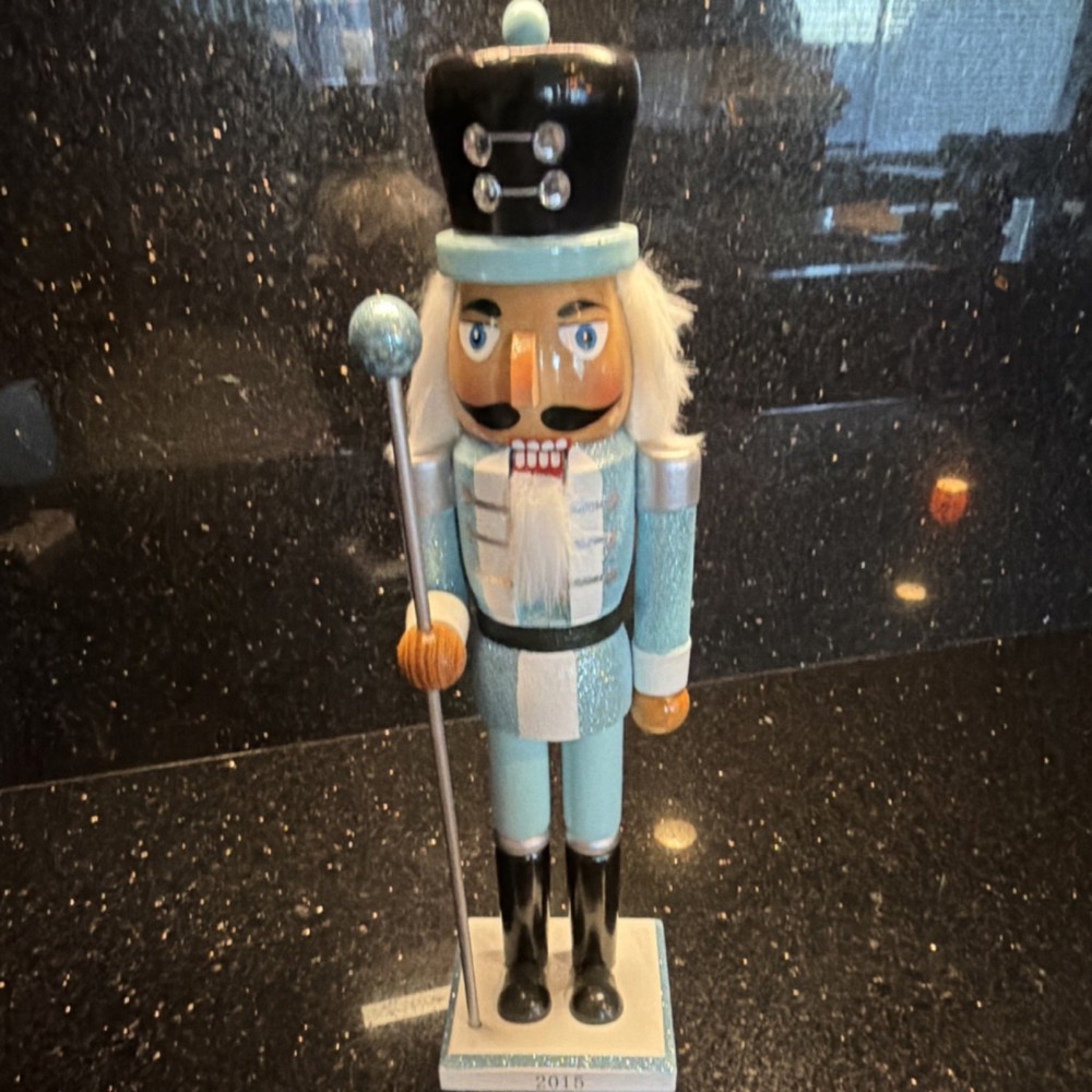 Threshold Christmas Nutcracker Light Blue Black White Silver Wood 2015