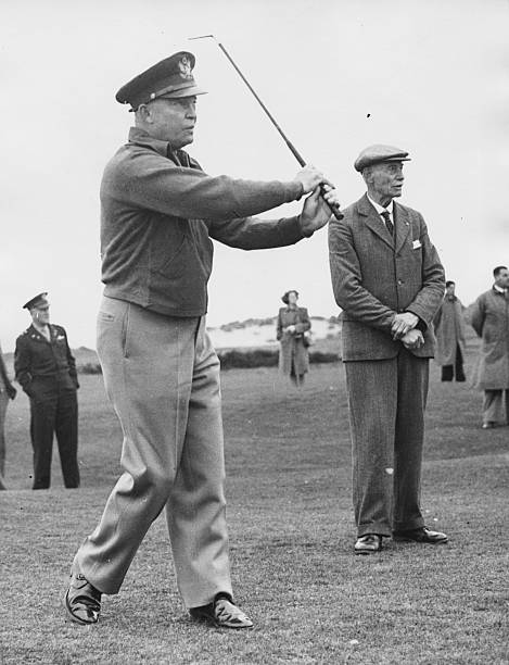 General Dwight Eisenhower Playing Golf 1946 Old Photo