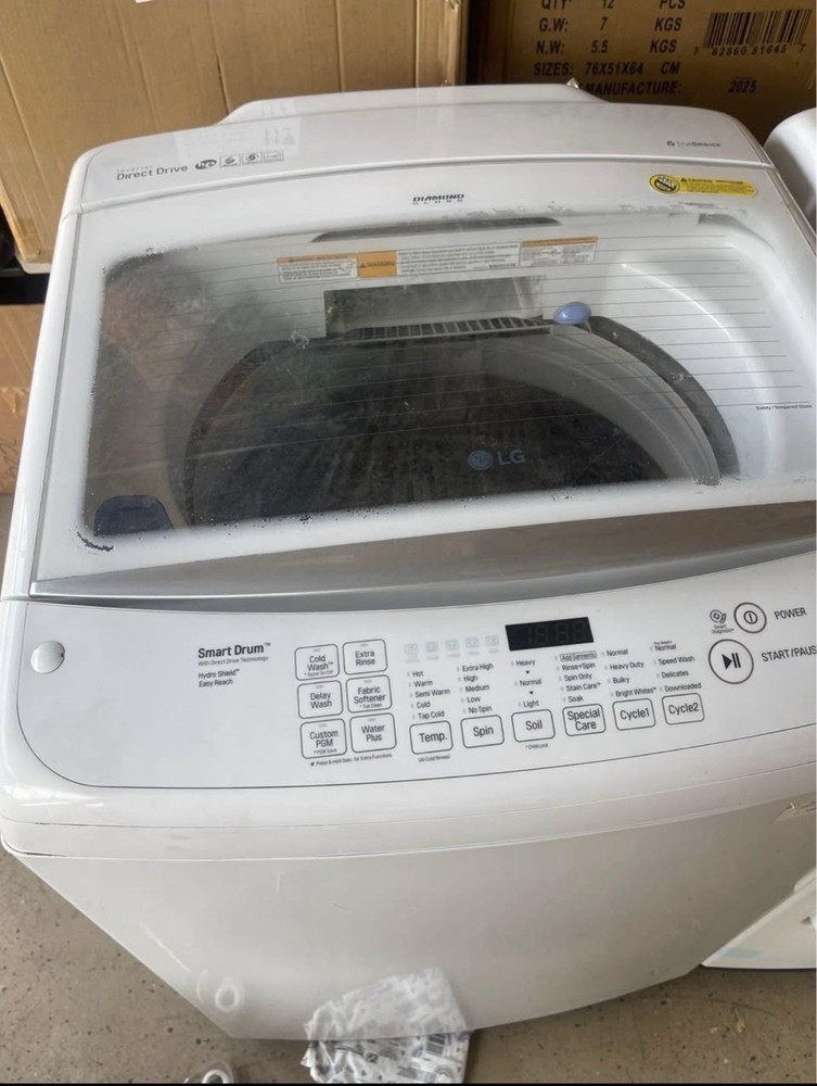 LG Smart Drum Hydro Shield Top-Loading Electric Washer & Dryer Set White