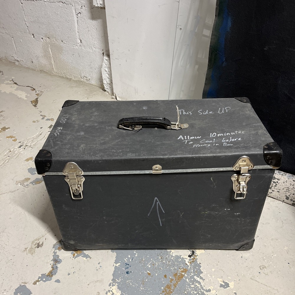 Vintage Chest Trunk Storage Box Size L Black Custom 1960's Uk Riveted Padded