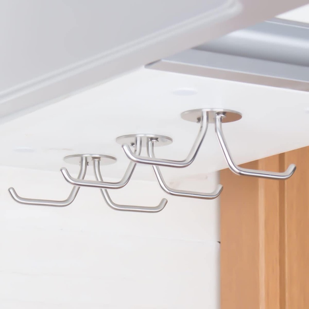 Mug Hooks Under Cabinet Coffee Cup Organizer Ceiling Storage Hanger Office Cafe